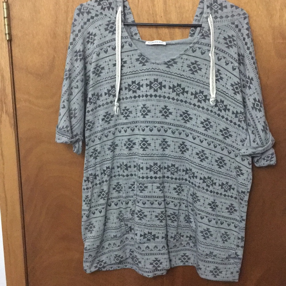 Aztec hooded pullover